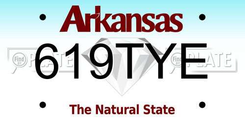 619TYE Arkansas License Plate