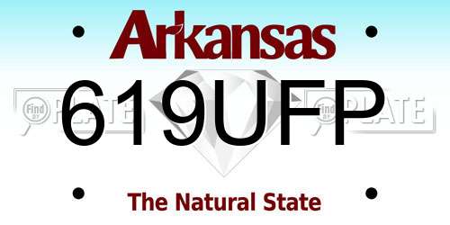619UFP Arkansas License Plate