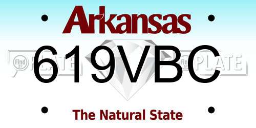 619VBC Arkansas License Plate