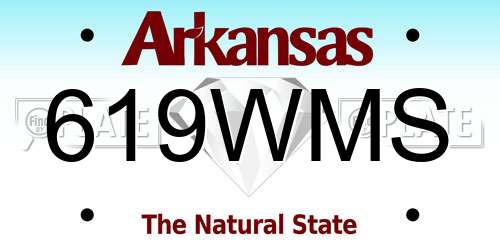 619WMS Arkansas License Plate