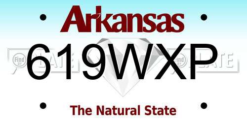 619WXP Arkansas License Plate