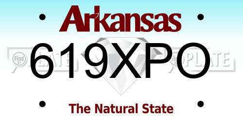 619XPO Arkansas License Plate