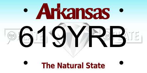 619YRB Arkansas License Plate