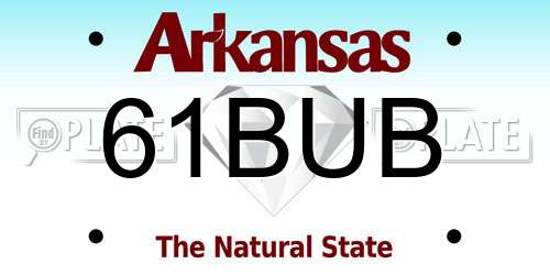 61BUB Arkansas License Plate