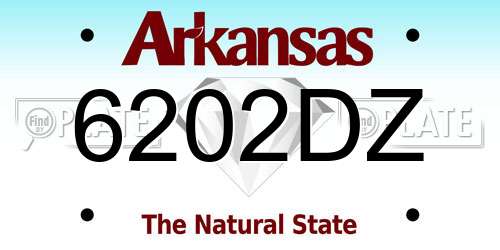 6202DZ Arkansas License Plate