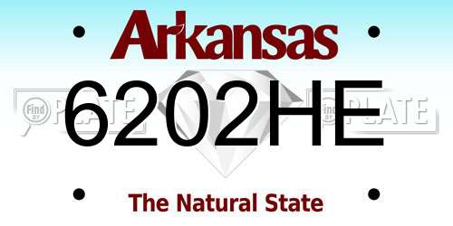 6202HE Arkansas License Plate