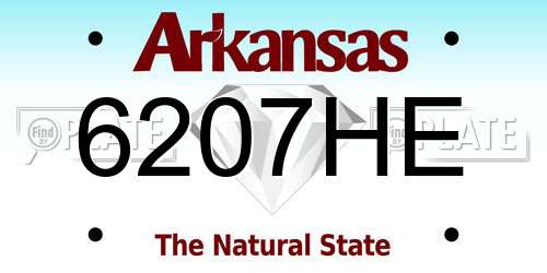 6207HE Arkansas License Plate