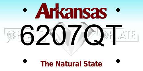 6207QT Arkansas License Plate