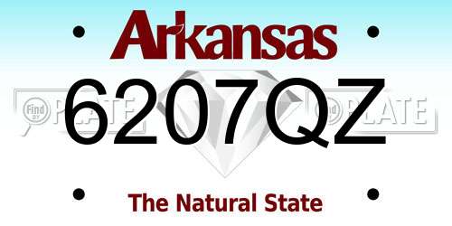 6207QZ Arkansas License Plate