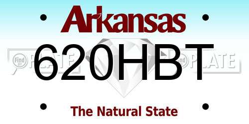 620HBT Arkansas License Plate