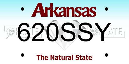 620SSY Arkansas License Plate