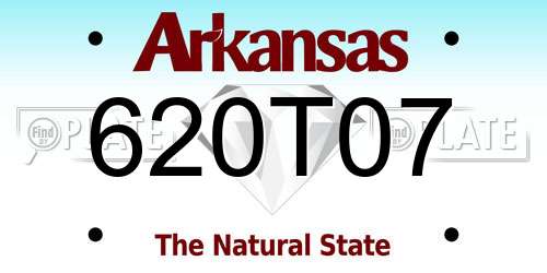 620T07 Arkansas License Plate