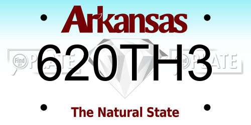 620TH3 Arkansas License Plate