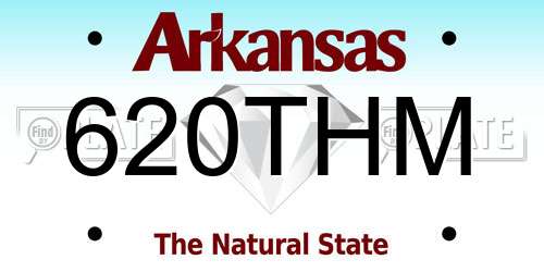 620THM Arkansas License Plate