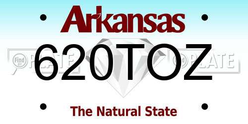 620TOZ Arkansas License Plate