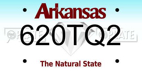 620TQ2 Arkansas License Plate