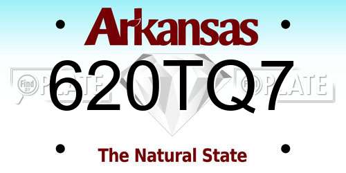 620TQ7 Arkansas License Plate