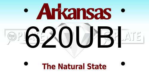 620UBI Arkansas License Plate