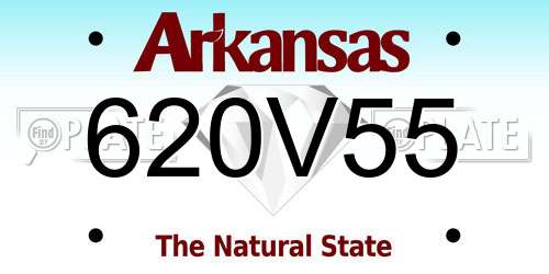 620V55 Arkansas License Plate