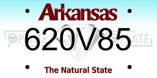620V85 Arkansas License Plate