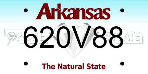 620V88 Arkansas License Plate