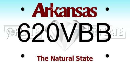 620VBB Arkansas License Plate