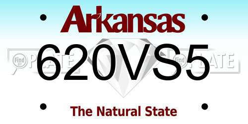 620VS5 Arkansas License Plate