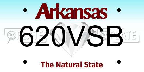 620VSB Arkansas License Plate