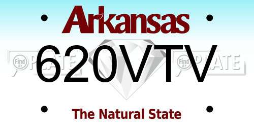 620VTV Arkansas License Plate