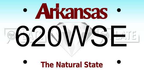 620WSE Arkansas License Plate