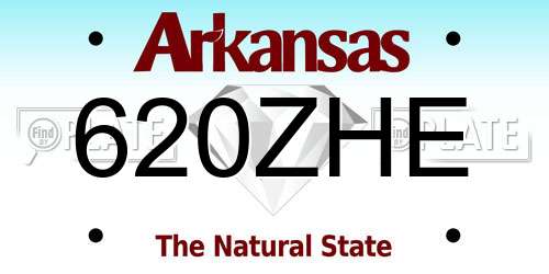620ZHE Arkansas License Plate