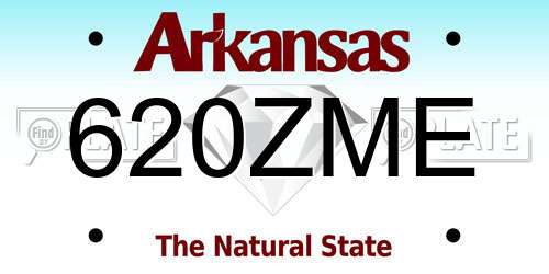 620ZME Arkansas License Plate