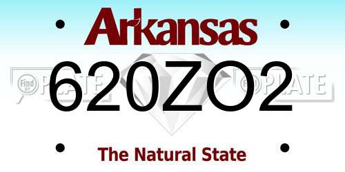 620ZO2 Arkansas License Plate