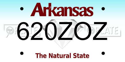 620ZOZ Arkansas License Plate