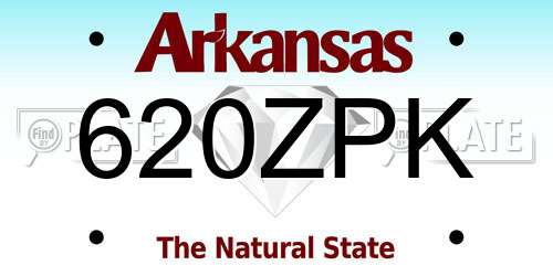 620ZPK Arkansas License Plate