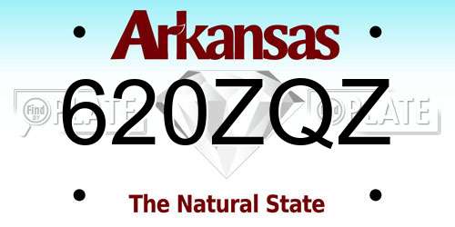 620ZQZ Arkansas License Plate