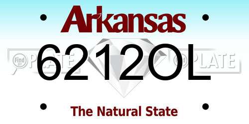 6212OL Arkansas License Plate
