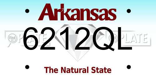 6212QL Arkansas License Plate