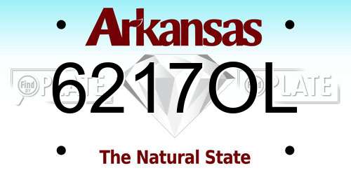 6217OL Arkansas License Plate