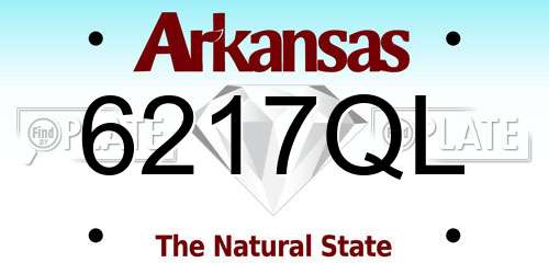 6217QL Arkansas License Plate