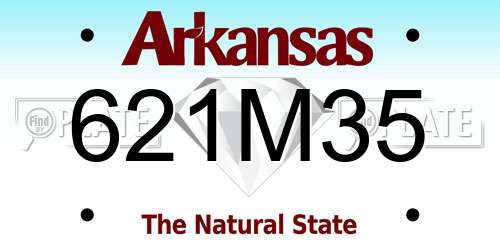 621M35 Arkansas License Plate