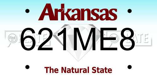621ME8 Arkansas License Plate
