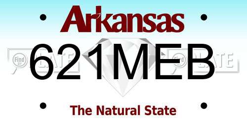 621MEB Arkansas License Plate