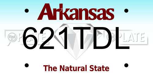 621TDL Arkansas License Plate