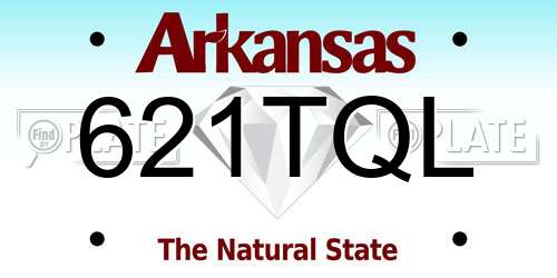 621TQL Arkansas License Plate