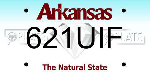 621UIF Arkansas License Plate