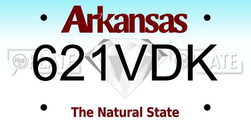 621VDK Arkansas License Plate