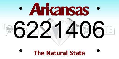 6221406 Arkansas License Plate