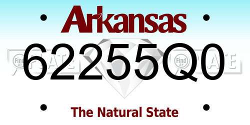 62255Q0 Arkansas License Plate