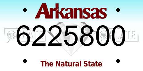 6225800 Arkansas License Plate